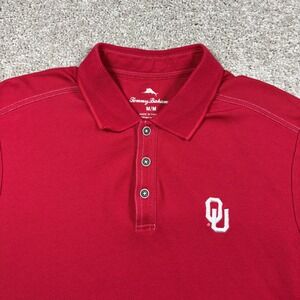 Tommy Bahama Oklahoma Sooners OU Polo Shirt Mens Medium Red Supima Cotton NCAA